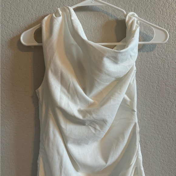 White twist shoulder bodycon dress Size 6 Pretty Little Thing - Picture 6 of 9